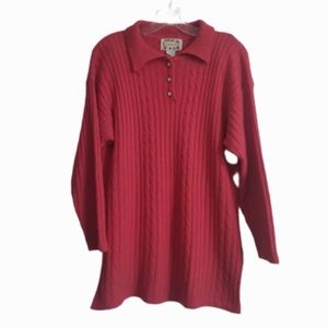 VTG Chelsea Way Size Large Acrylic Red Pullover Tunic Sweater